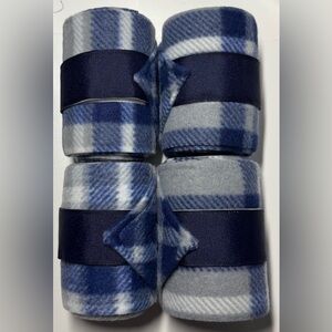 Custom made Blue and Gray Plaid horse polo wraps
